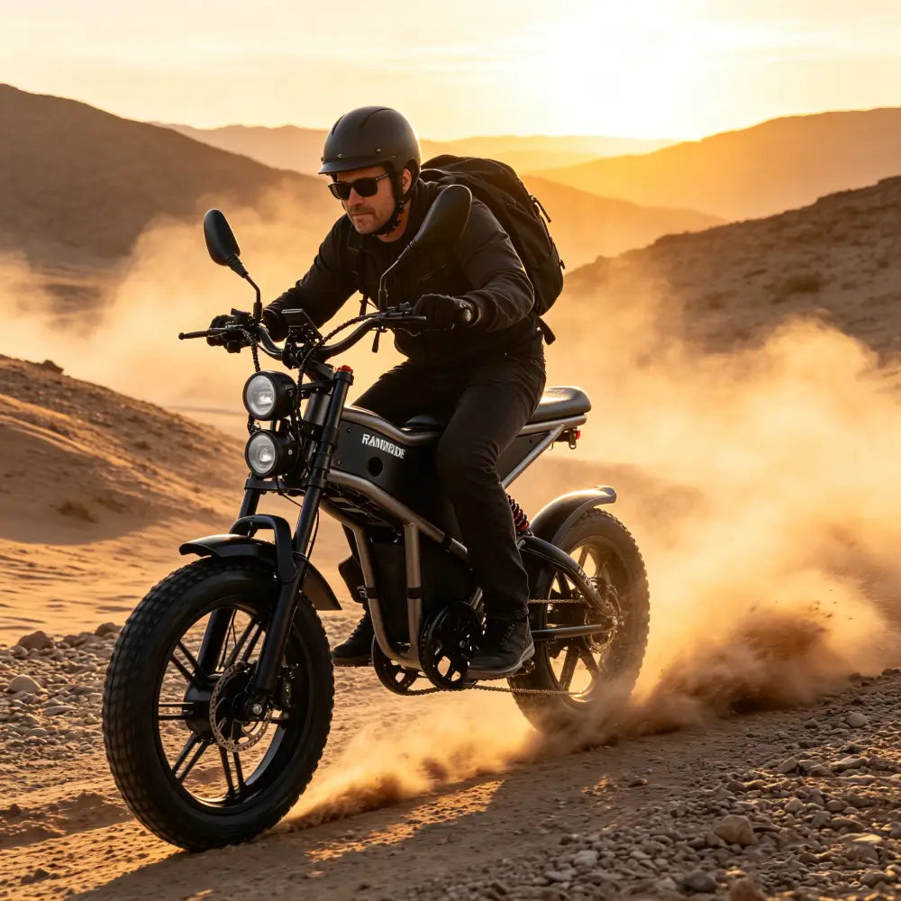 [EU] RANDRIDE DM711 E-motorcycle 1000W*2 Dual Motor 45km/h Speed 48V 20Ah 20*4.0" tires