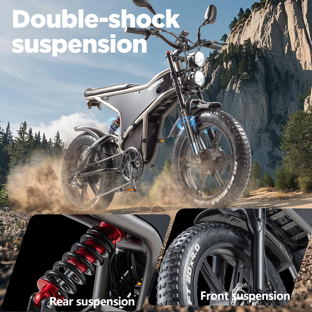 RANDRIDE DM711 City Commuter Electric motorcycle Dual Motor Drive 1000W*2 Peak power