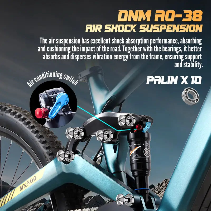 RANDRIDE MX500 E-Mountainbike 48V 15Ah 90-150km hydraulic brakes 27.5"Aldult Electric Bicycle