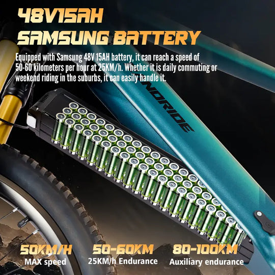 RANDRIDE MX500 E-Mountainbike 48V 15Ah 90-150km hydraulic brakes 27.5"Aldult Electric Bicycle