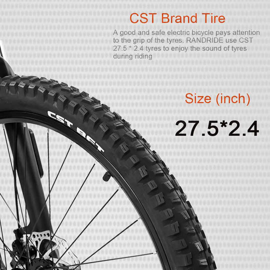RANDRIDE YG90A E-Mountainbike 48V 17Ah 40-90KM Range Hydraulic brakes 27.5" Tires