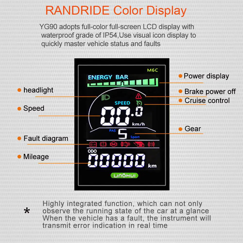 RANDRIDE YG90A E-Mountainbike 48V 17Ah 40-90KM Range Hydraulic brakes 27.5" Tires