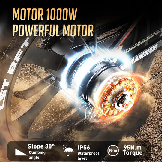 RANDRIDE YX90M E-Mountainbike 48V 13.6Ah Full Suspension Hydraulic brakes 26"Tires